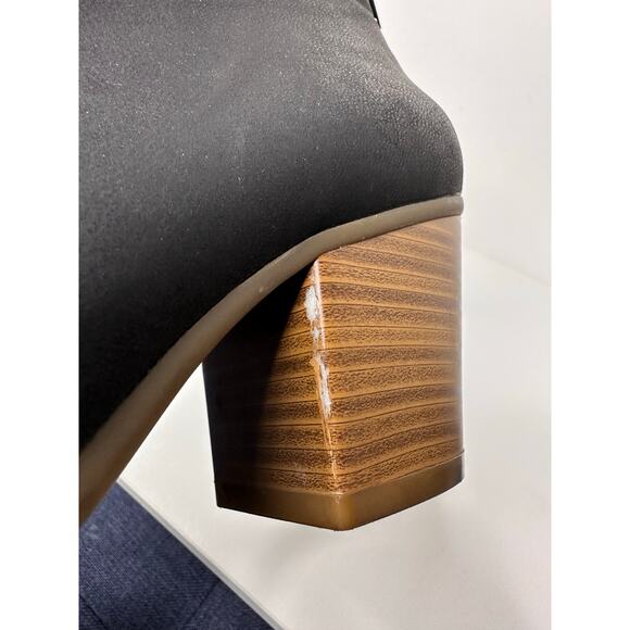 Aerosoles A2 Gravity Heelrest Booties Ankle Boots Black Vegan Leather Comfort 9 - Picture 5 of 7